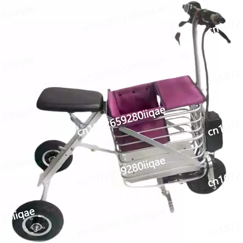 

Folding Electric Tricycle Scooter 2 Seat Adult Senior 250W 36V Lightweight Family Mobility Scooter Removable