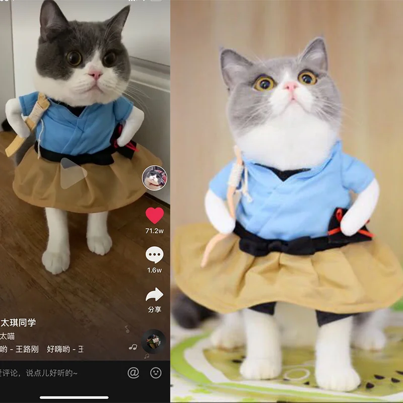 Pet Clothes Cat Costume Pudao Taro Meow Funny Clothes Police Funny Cat Clothes Cat Clothes Cat Upright Clothes Cute Cat Dress