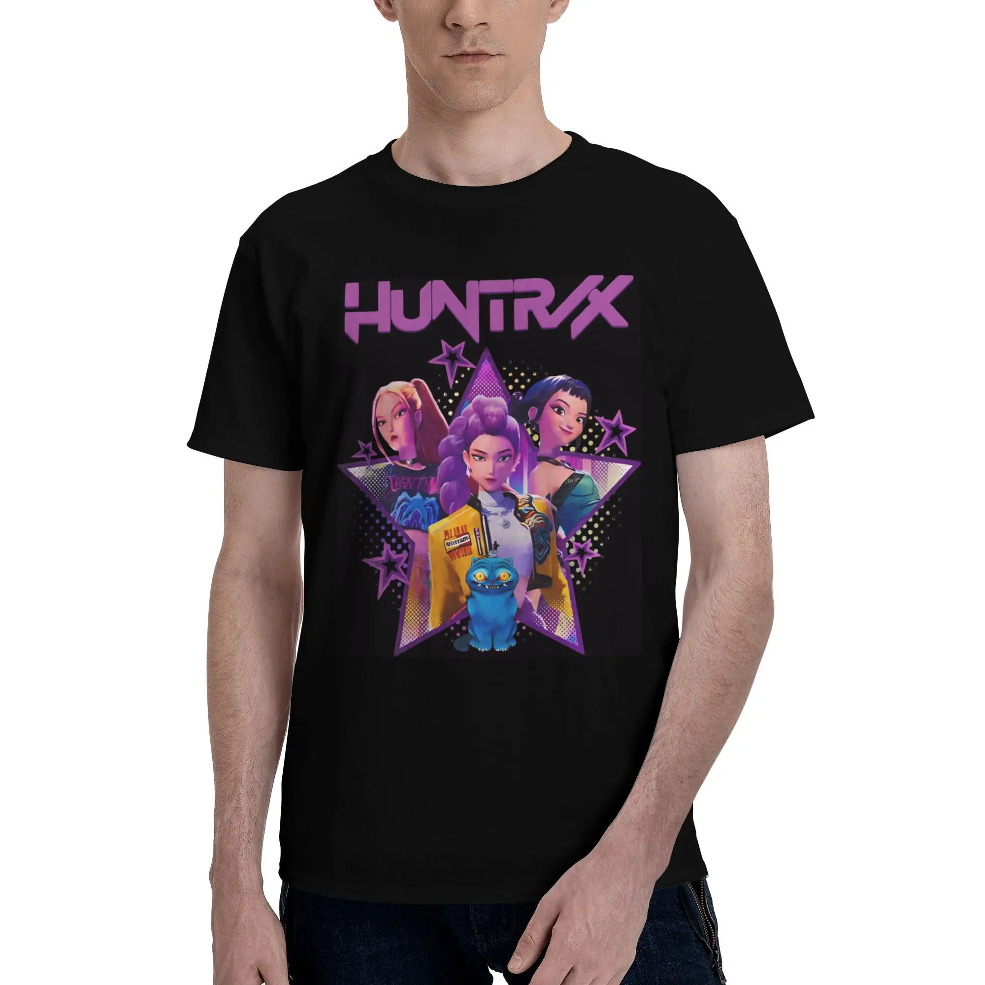 

Men's Kpop Demon Hunters T Shirts Huntrix Girls Cotton Beach Streetwear Short Sleeve O Neck Trendy Cool Casual Tshirt Large Size
