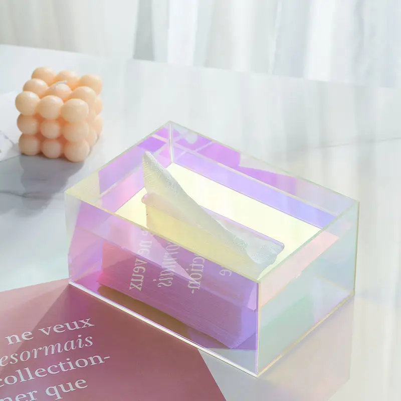 Acrylic Tissue and Face Towel Storage Box Household Living Room Sanitary Napkin Toilet Wall Hanging Paper Box Tissue Box Holder