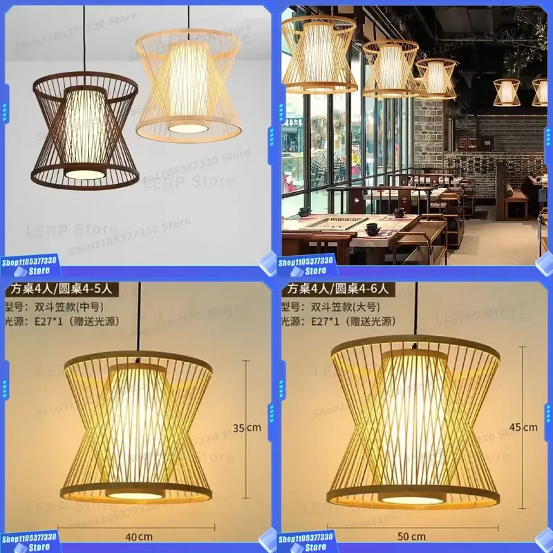 Handmade Bamboo LED Ceiling Chandelier for Bedroom Office Hotel Home Indoor Lighting Professional Design Modern Decor Lamp