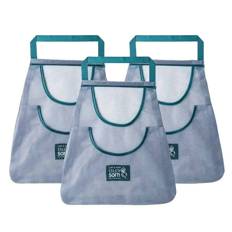 Mesh Reusable Large Capacity Shopping Bags Handbags Breathable Dustproof Hanging Kitchen Storage Bags Fruit Vegetable Organizer