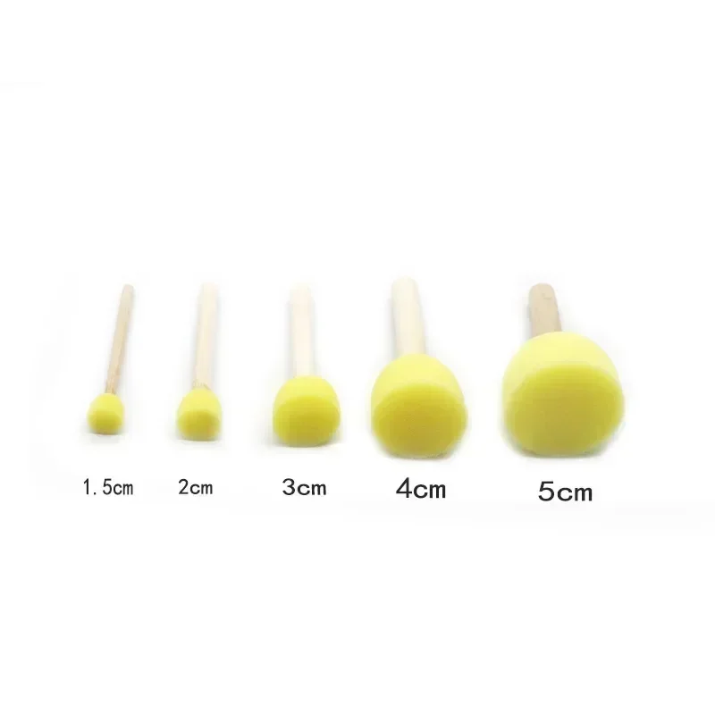 4/5pcs/set Sponge foam brush diy toy materials Sponge brush with wooden handle for children art painting