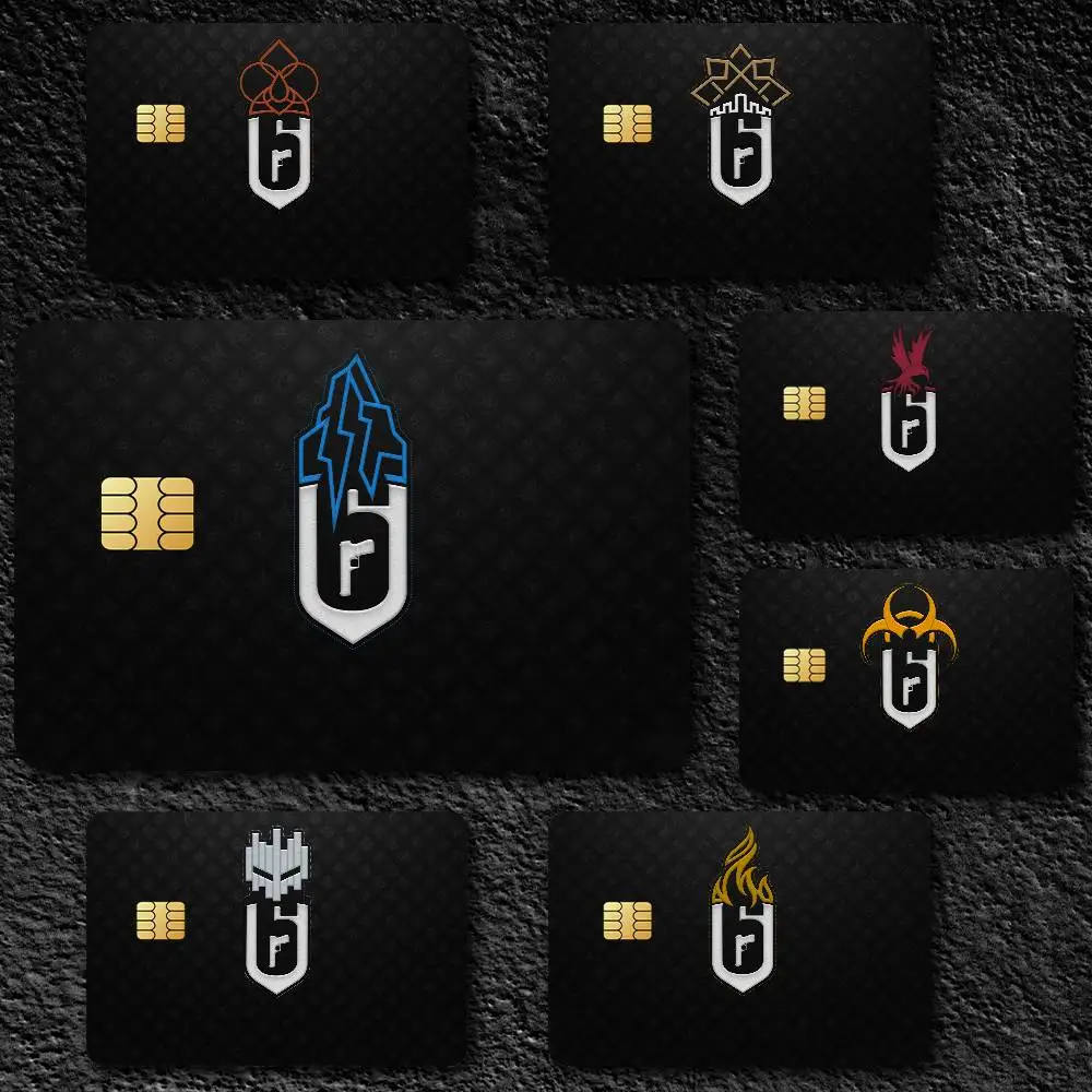 Game Rainbow S-Six S-Siege Credit Card Skin Stickers For Bank Card Bus Metro Card Sticker Waterproof Gift