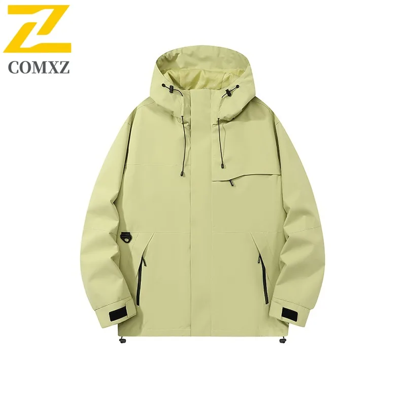 

COMXZ Mens Jacket Casual Hooded Collar Outdoor Rock Climbing Durable Motorcycle Coat Travel Multi Functional Autumn Clothing