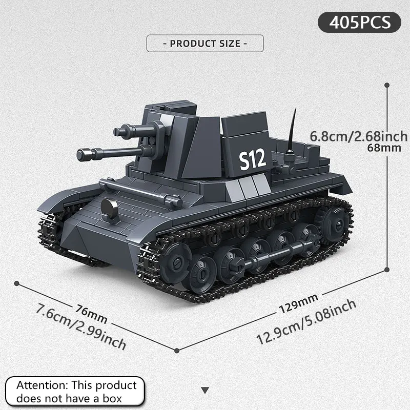 Blocos de construção de veículos de combate no.1 da segunda guerra mundial, quebra-cabeça militar infantil, veículo blindado de brinquedo montado, presente artesanal diy