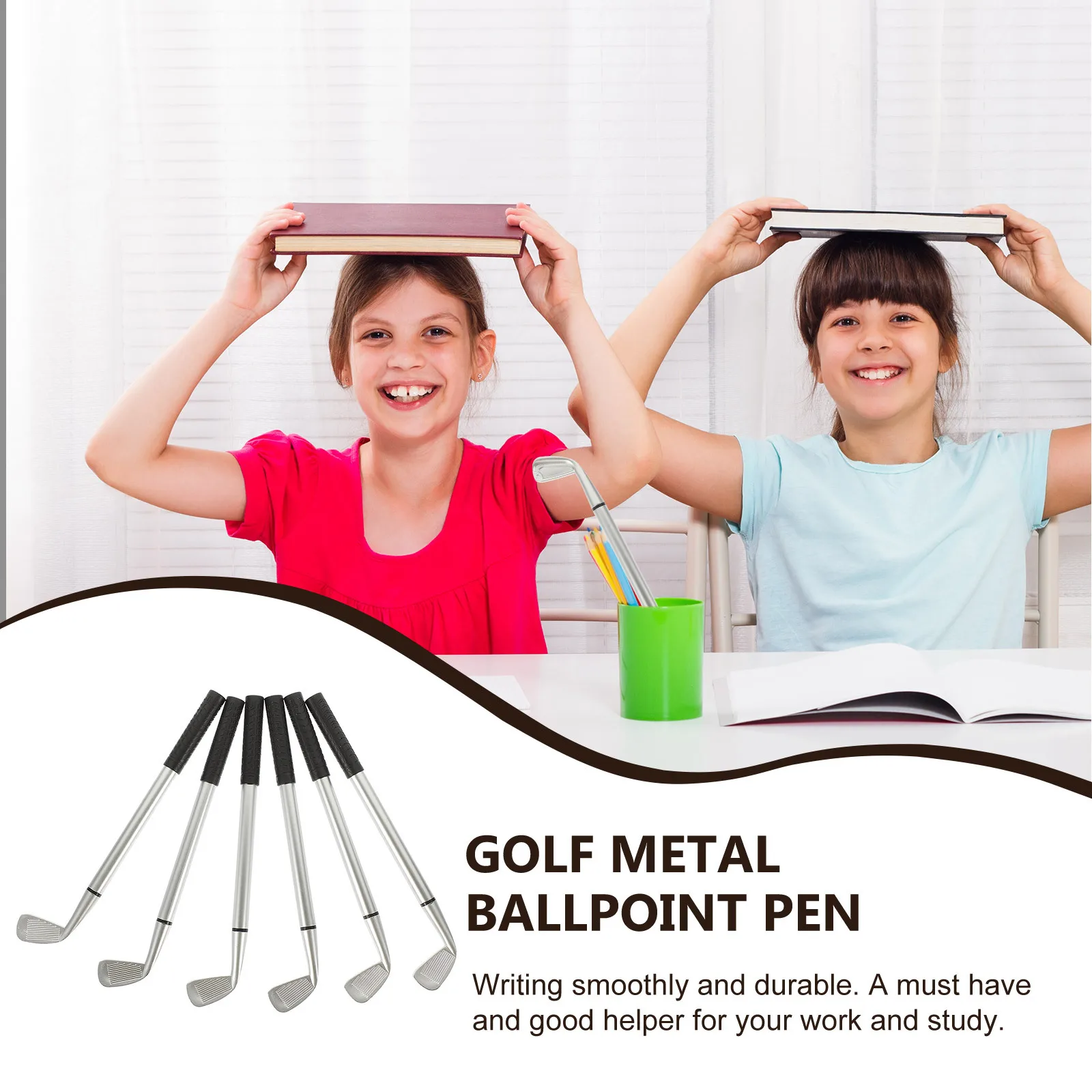 

12pcs Golfing Ballpoint Pen Metal Alloy Novelty Club Design Desk Stationery Office Gift School Supplies Souvenir Pens For Men