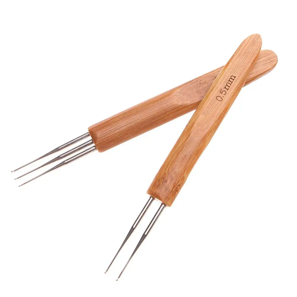 

Head Making Tools with Stainless Steel Bamboo Handle Knitting Hooks Braid Maintenance Making Dreadlock Crochet Needle