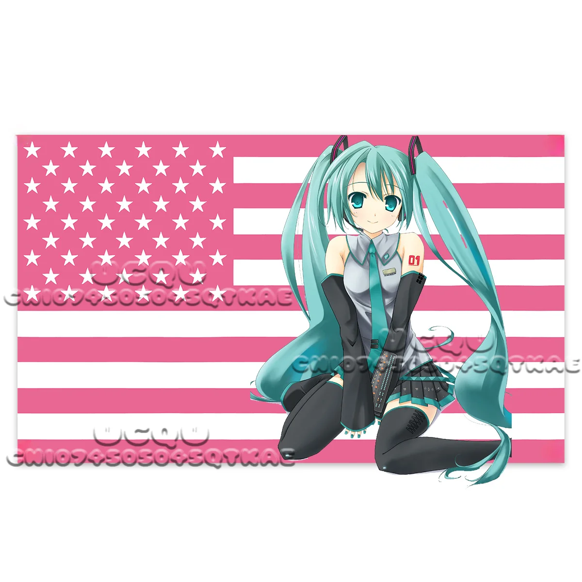 American Flag Tapestry Hatsune Miku Anime Background Decoration Dormitory Bedhead Tapestry Living Room Sofa Background Cloth