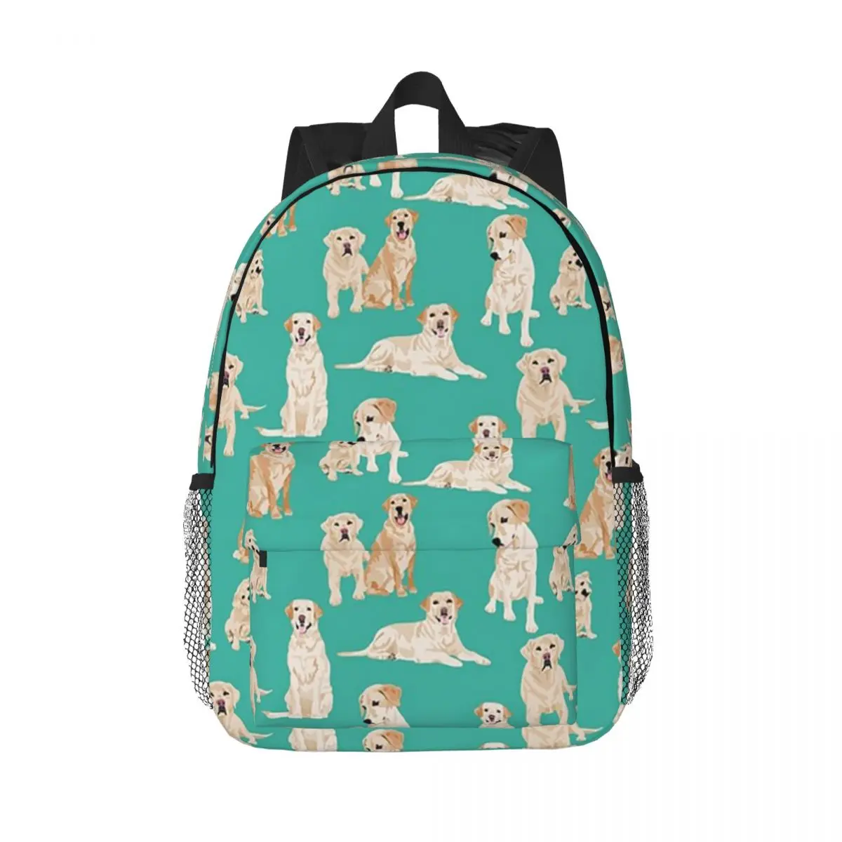 Yellow Labs And Teal Backpacks Boys Girls Bookbag Casual Children School Bags Travel Rucksack Shoulder Bag Large Capacity