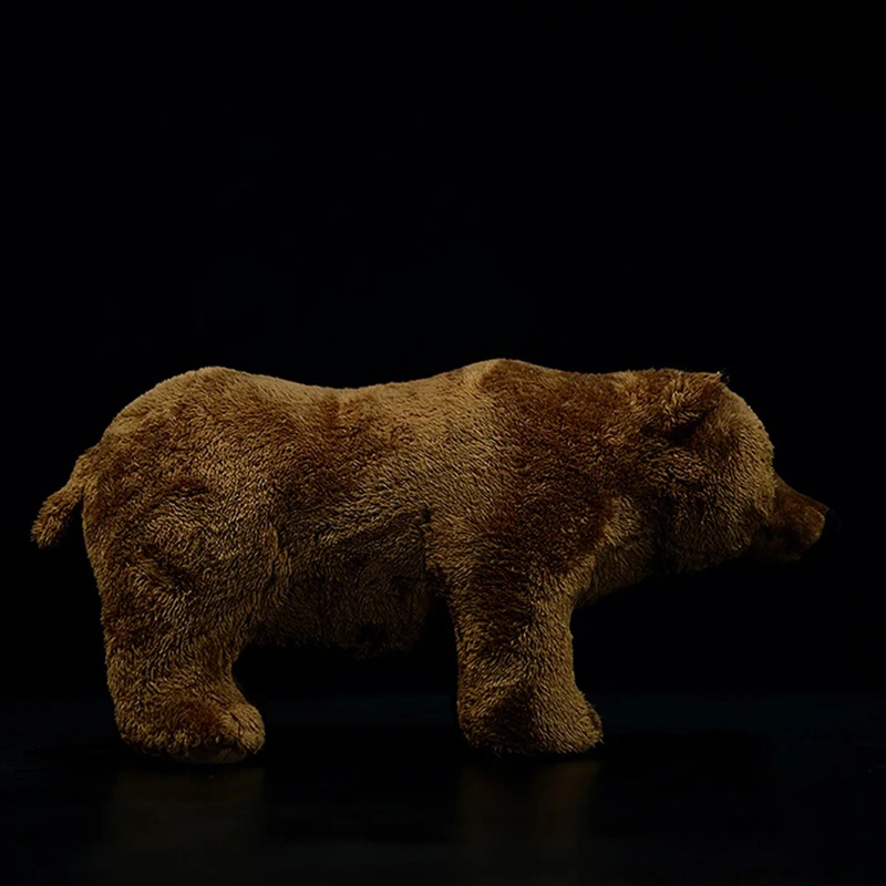 Original Cute Stuffed Ursus Arctos Plush Toy Realistic Soft Simulation Grizzly Brown Bear Doll Lifelike Animal Model Kids Gift