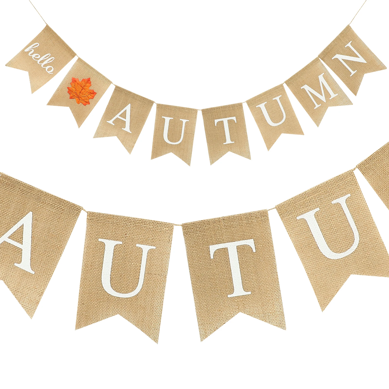 

Fall Decorations Thanksgiving Day Banner Linen Stylish Pull Flag Wreath Bunting Reusable Premium Material Easy