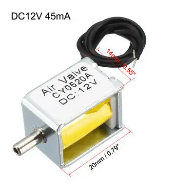 1pc Miniatur Magnetventil Stromlos Geöffnet DC12V 45mA Air Magnetventil