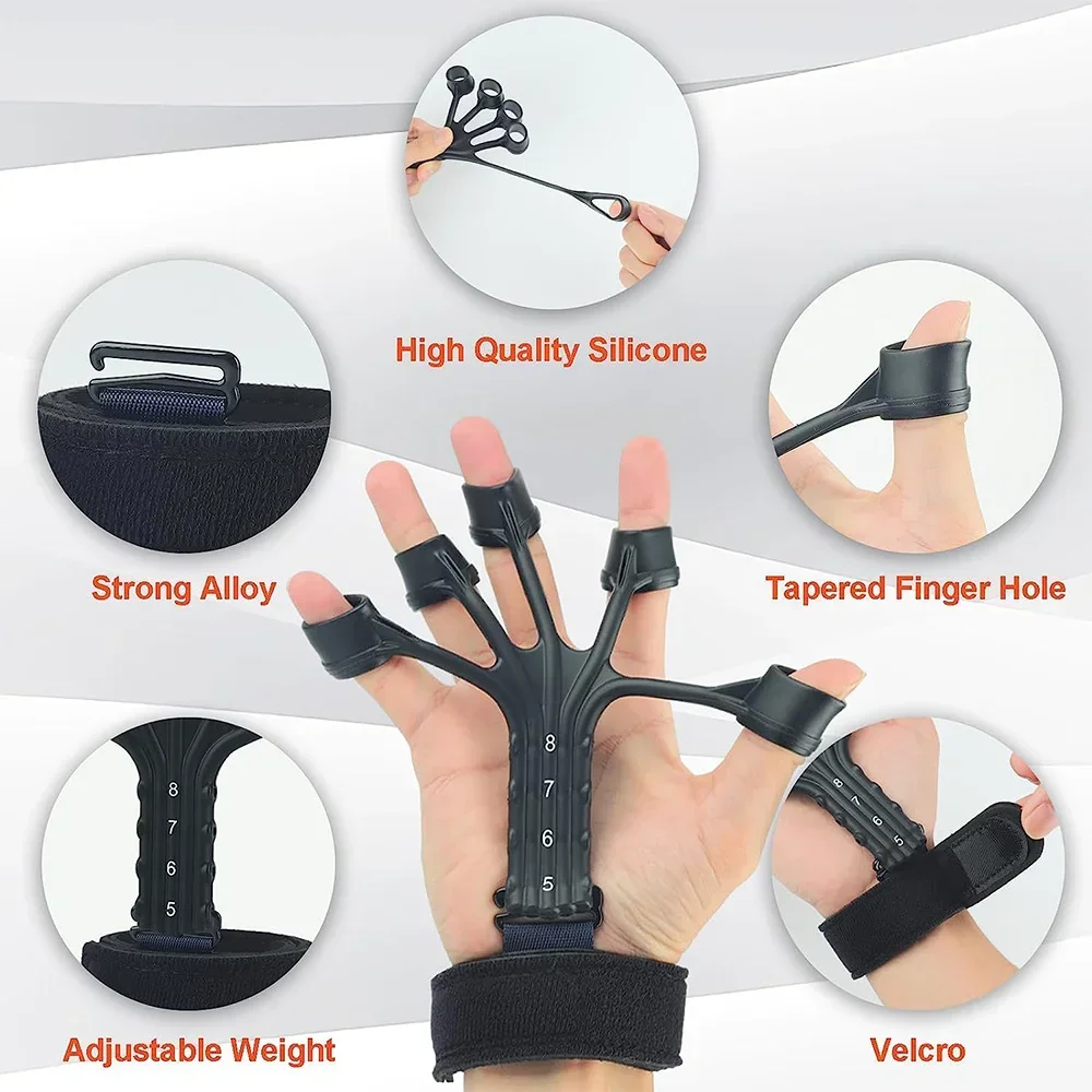 Silicone Gripster Grip, Finger Stretcher, Rehabilitation Training Equipment, Suitable for Gym Fitness Training and Exercise