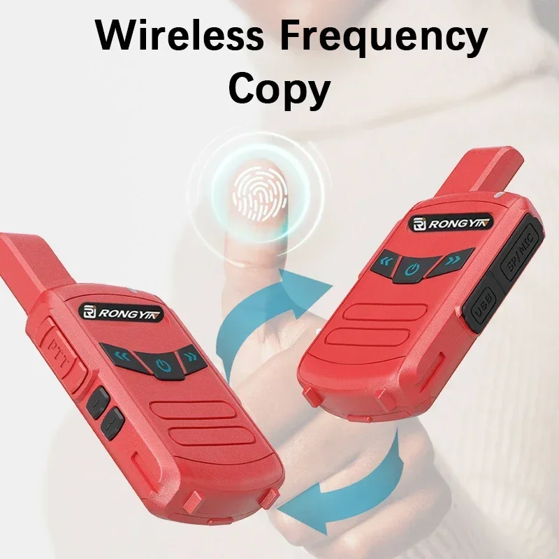RongYin A5 Mini Walkie Talkie Long Range Type-C Charger UHF 400-470Mhz VOX 16 Channels Wireless Frequency Copy Kids Gifts BF-T20