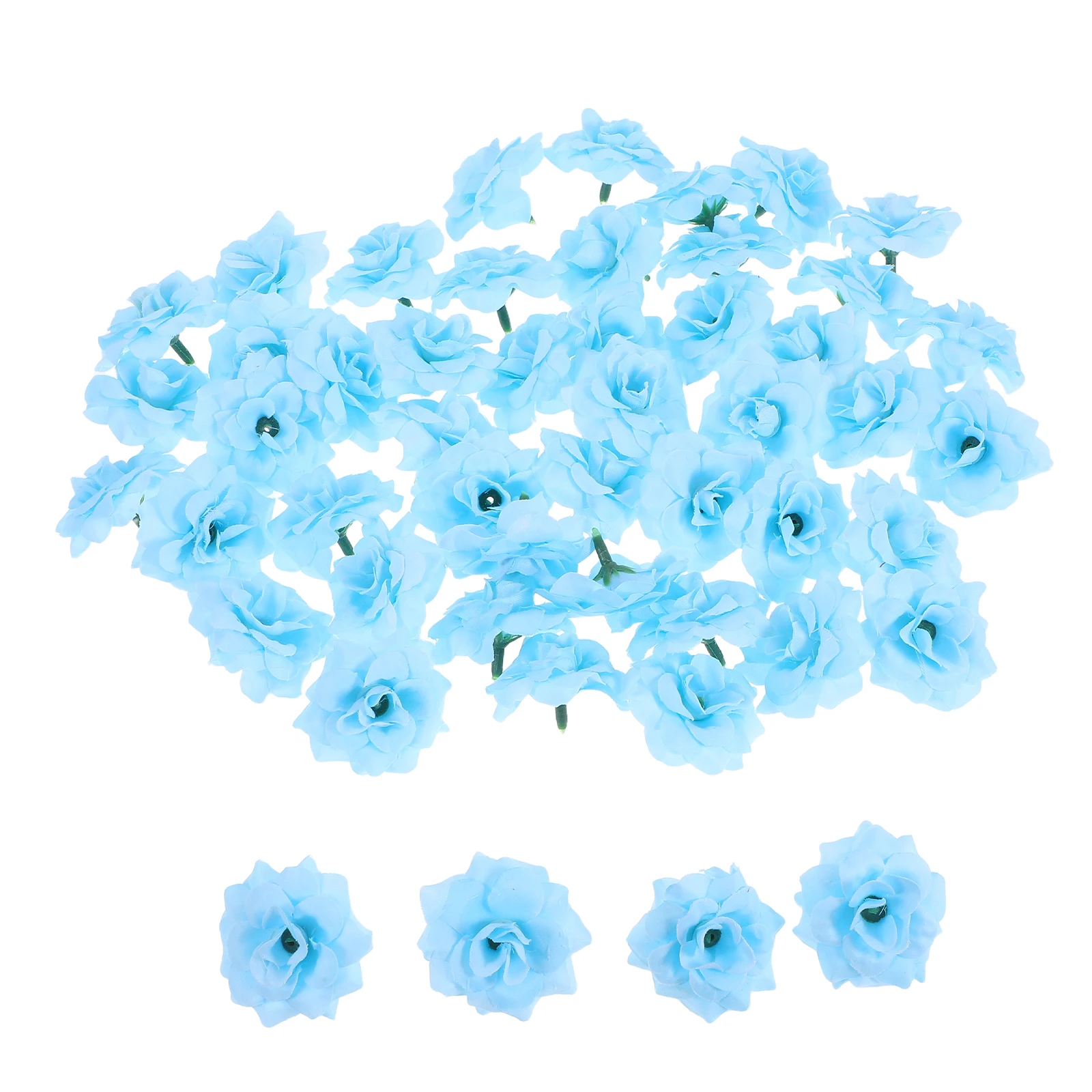 

50pcs Artificial Rose Flower Heads Silk Petal Realistic Decor Bride Home Wedding Party Craft Project Miniature Handmade