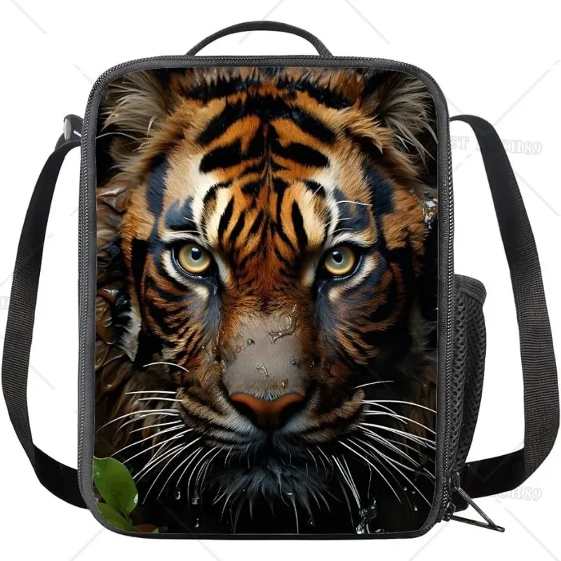 3D Animal Print Insulated Lunch Boxs for Kids Women Men Thermal Meal Cooler Tote Bags Lunch Bag with Shoulder Strap for Work