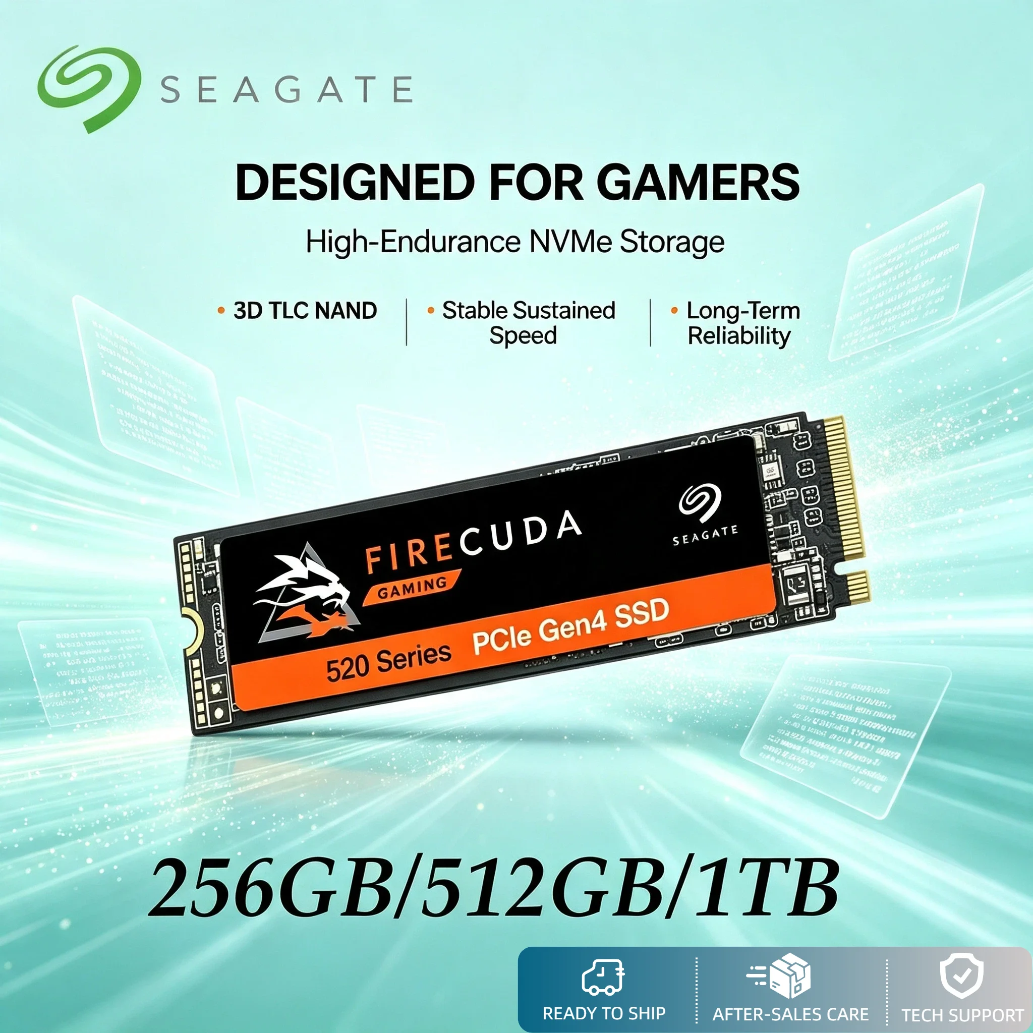 Seagate PCIe SSD 1TB 2TB 4TB 500GB NVMe Gen M.2 Internal Solid State Drive for Desktop Laptop Pro Max Unit PC