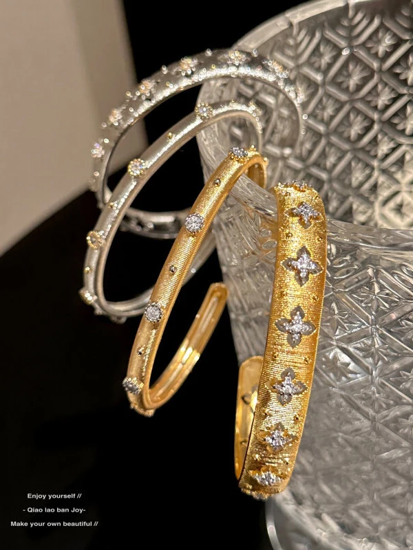 Vh Jie Luxury Open Worked Gold Bracelet Vintage High Quali Faion Jewelry Piece Fre Out Brand New In Sto