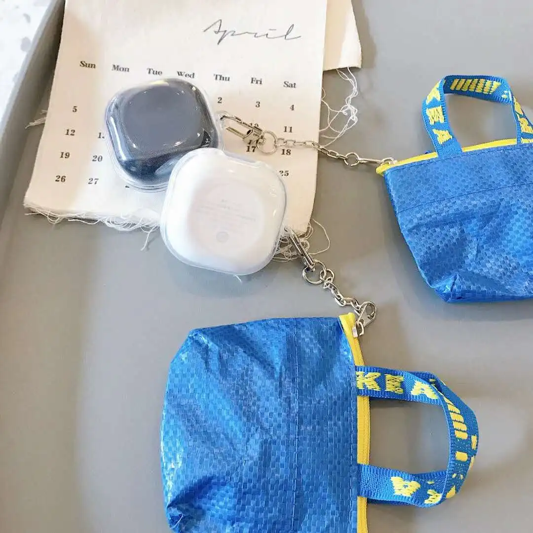 Cute Woven bag silicone soft Cover for Samsung Galaxy Live Bluetooth Earphone Case for Samsung Galaxy Hard shell buds+ Key-bag