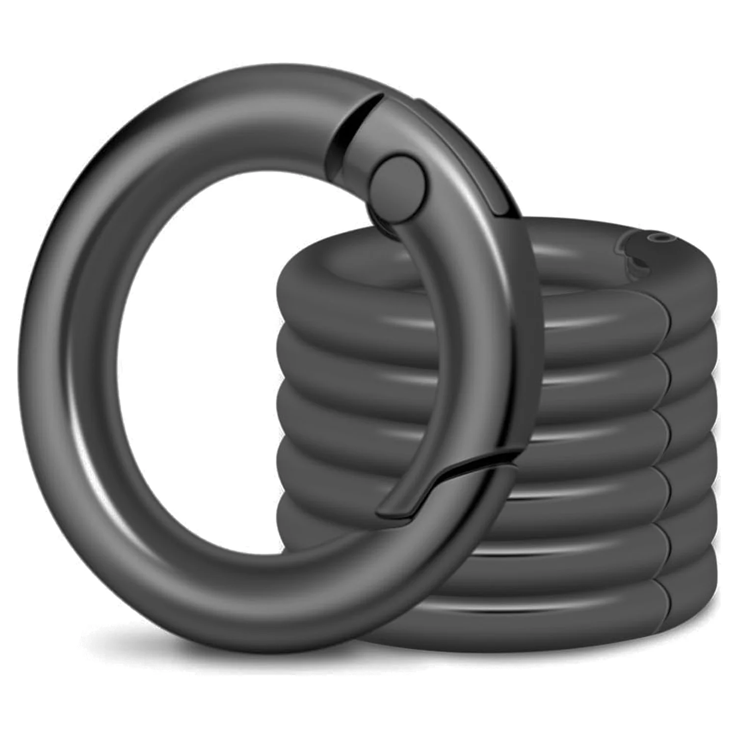 10pcs Small Spring O Ring, Metal Key Ring Hook Clip for Men's Keychain Purse Backpack Clasps