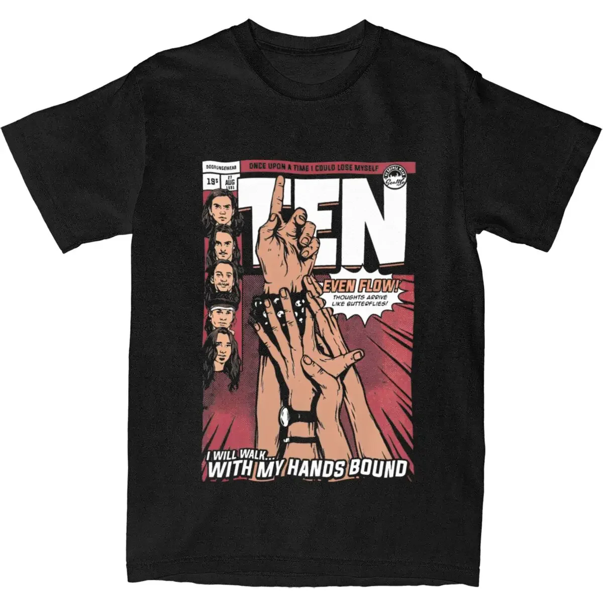 

Футболка мужская оверсайз, хлопок, десять гранж, комиксы 90-х, Топ в стиле хиппи, Повседневная рубашка в стиле ретро, Y2K, с коротким рукавом, на лето