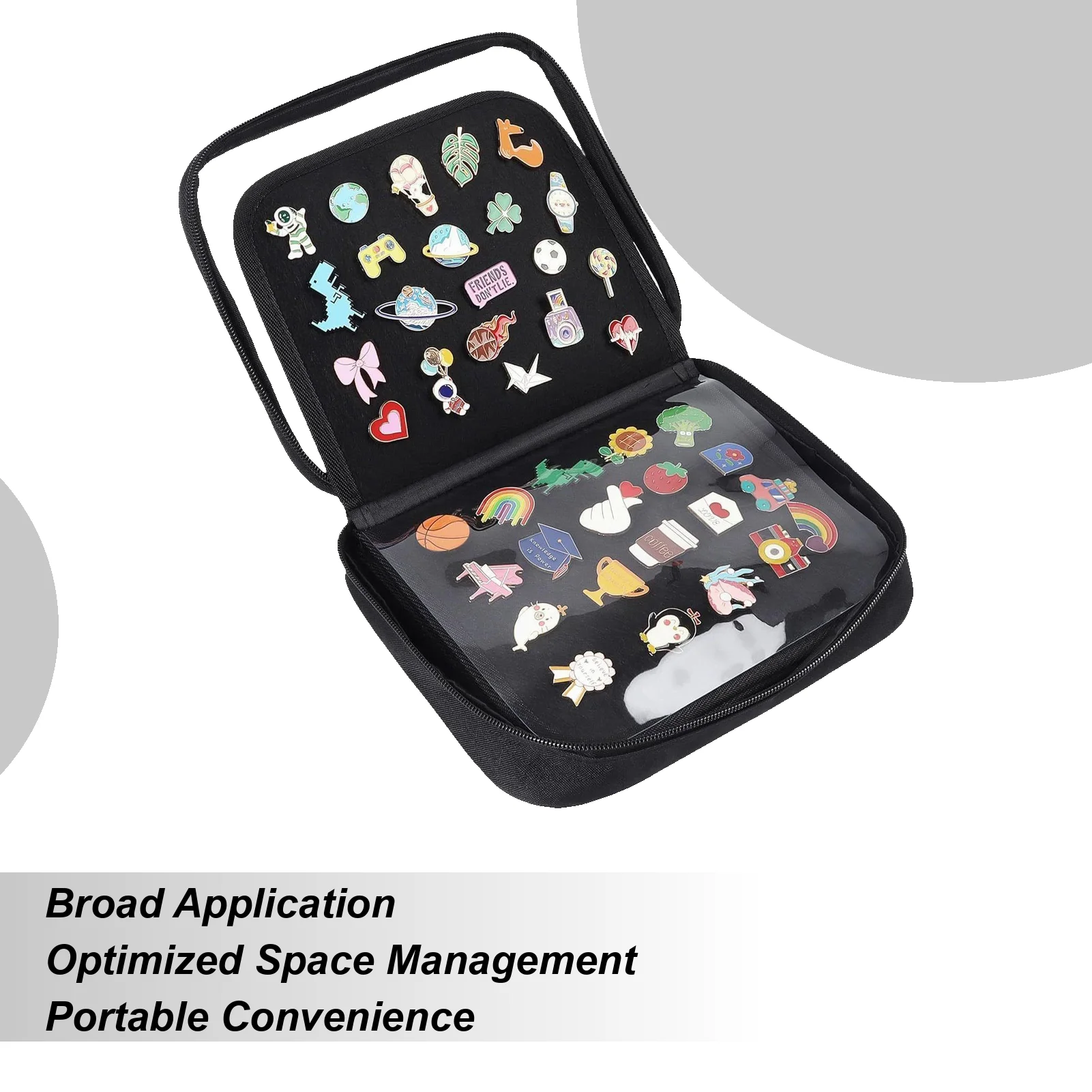 

Pin Display Bag 6 Pages Pin Trading Book Carrying Case Brooch Storage Organizer for Display Earrings Paper Clips Sports Events