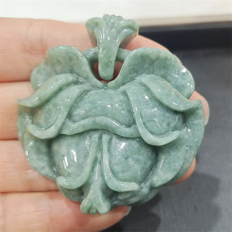 Hot Selling Hand-carve Jade Flowers Necklace Pendant Fashion Jewelry Accessories MenWomen Luck Gifts1