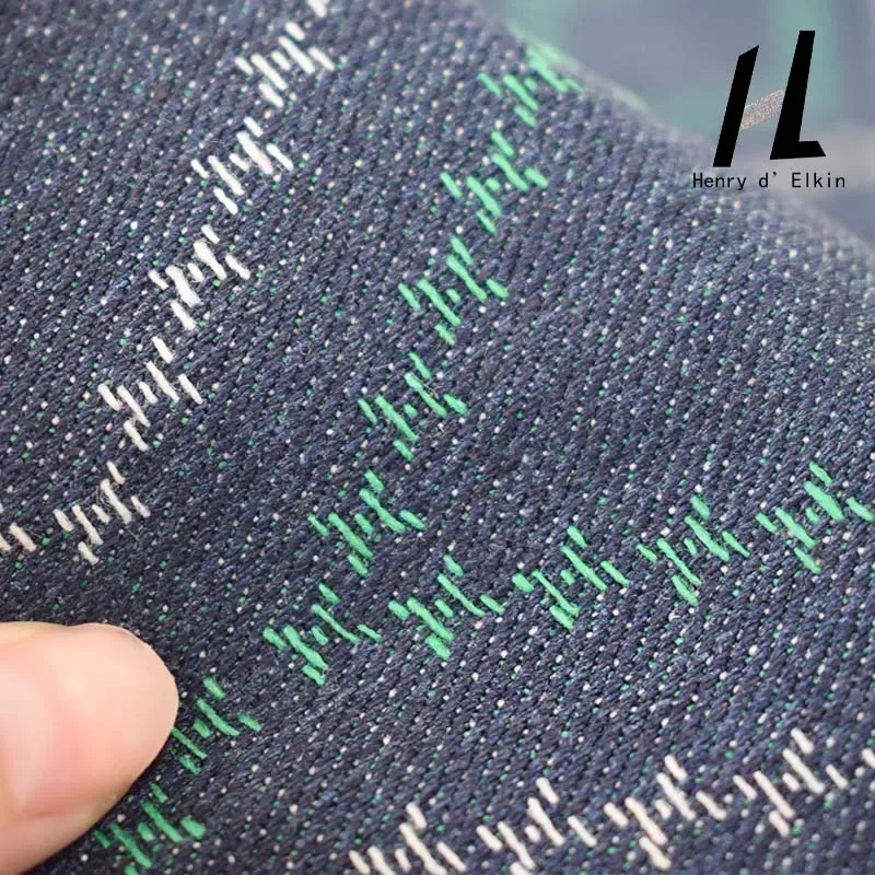 Модный стиль, жаккардовая джинсовая ткань с клетчатым принтом для одежды, юбки, брюк, ткань ручной работы «сделай сам», оптовая продажа