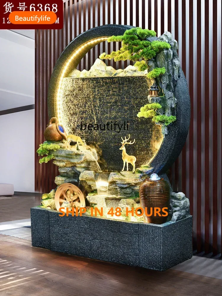 03 ss Water curtain wall, running water screen, entrance, outdoor courtyard, rockery, fountain, landscape waterfall ornament