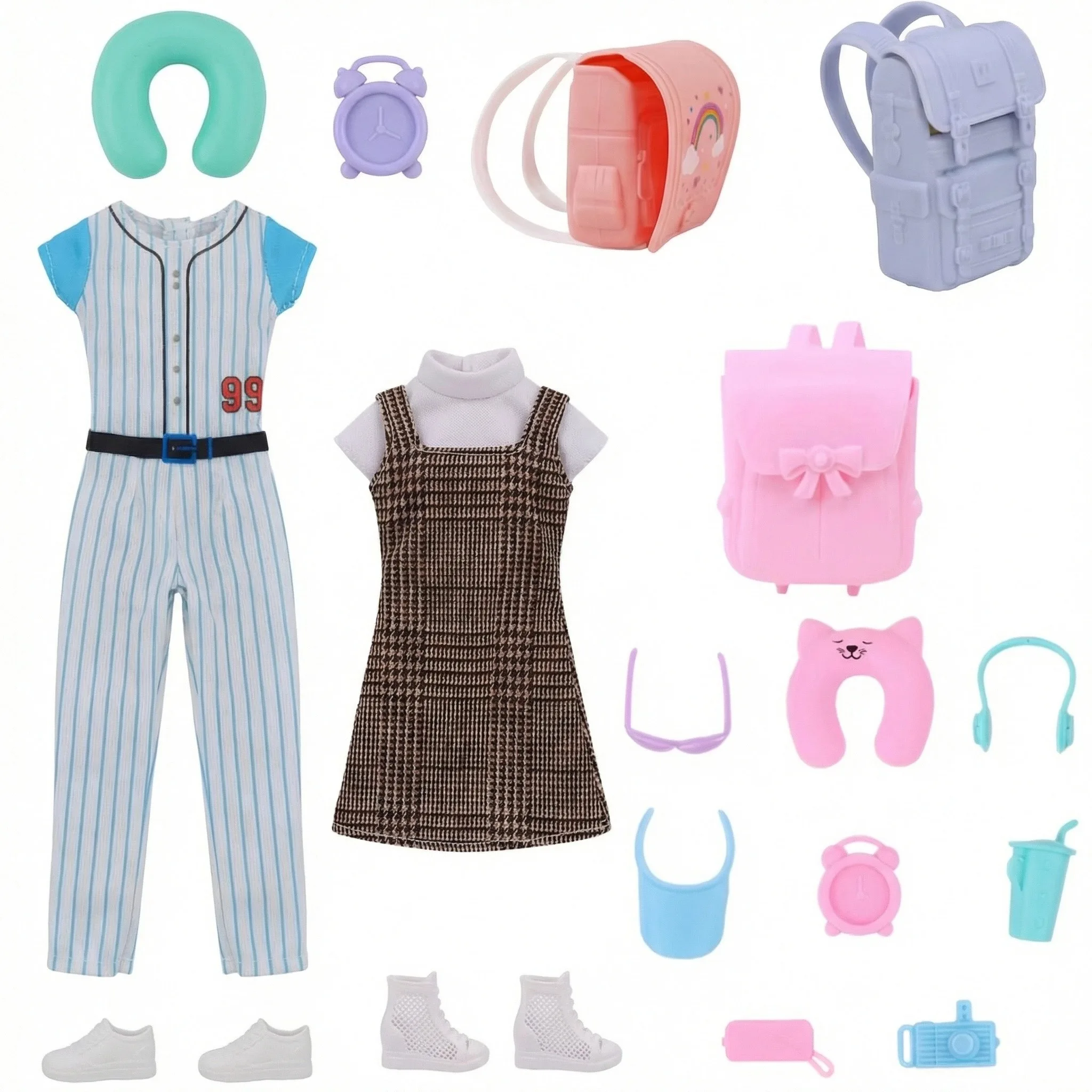 30CM Doll Accessories Mini Backpacks Stationery Daily Outfit Role Playing Props For 11.8Inch Doll Clothes,Girl DIY Toys Gifts