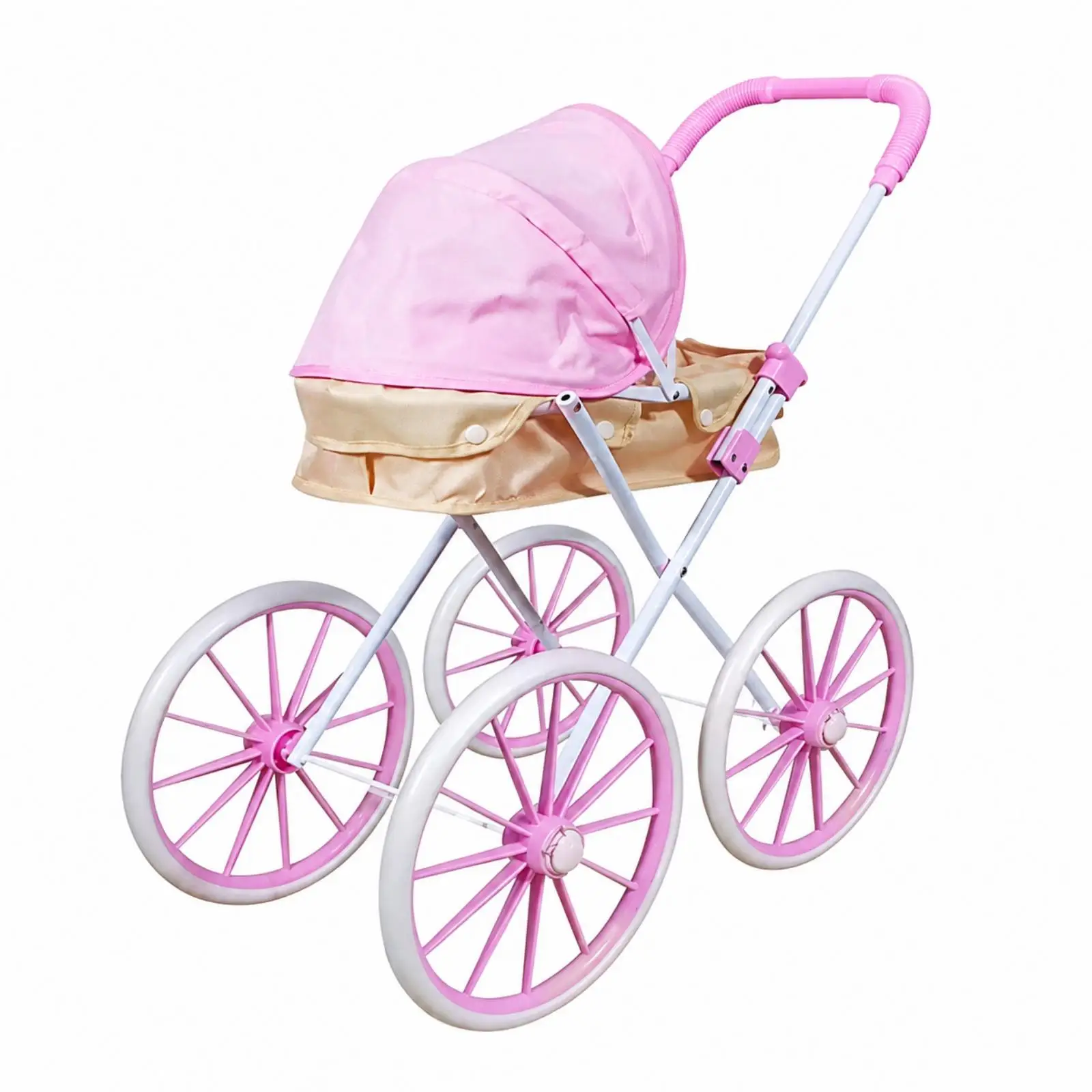 Make-Believe Play Toy Carriage with Canopy Large Wheels Toy Carriage with Canopy Portable for Kids Aged 4-6, Young Children
