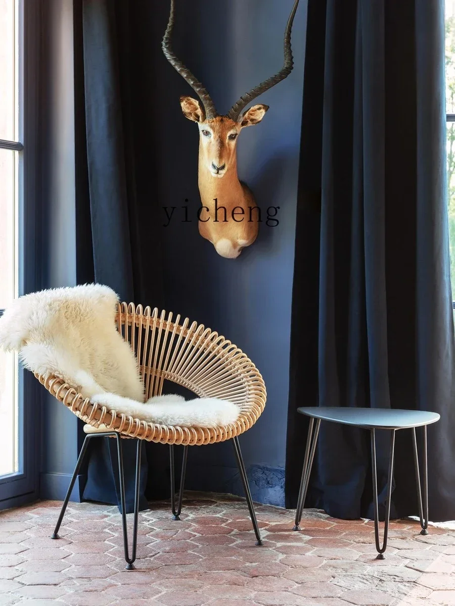 PP   Rattan Chair Courtyard Garden B & B Three-Piece Set Outdoor Tea Table Combination