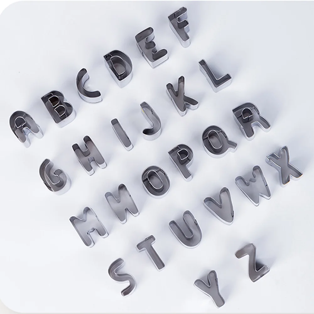 Stainless Steel 26pcs Alphabet Clay Mould Ceramic Pottery DIY Stamp Mug Coffee Water Cup Kindergarten Primary Handicraft Classes