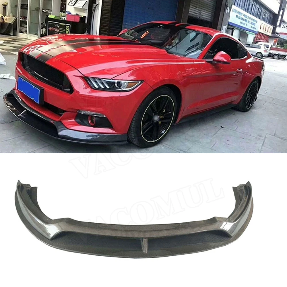 

VACOMUL Front Lip Spoiler For Ford Mustang Coupe 2015 2016 2017 AC Style Carbon Fiber Head Bumper Chin Shovel Guard Car Styling