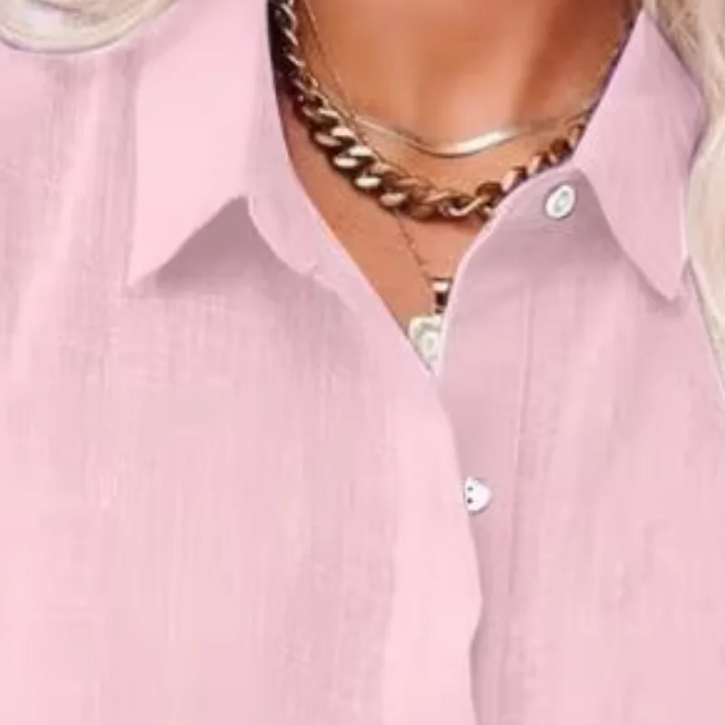 Women Layering Sleeveless Shirt Pure Color Classic Collar Loose Fit Blouse Breathable Summer Tops Office Workwear