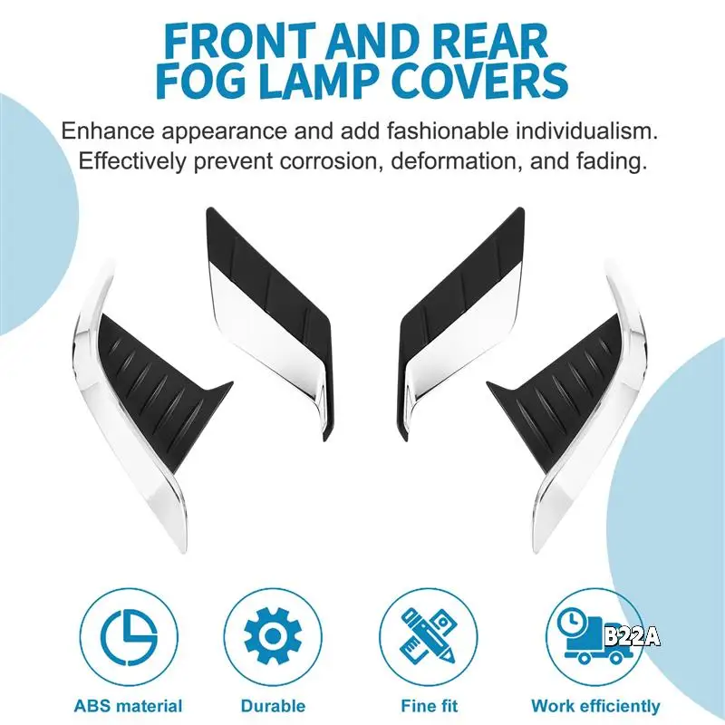 

For Toyota Corolla Cross 2020 2021 ABS Chrome Front Rear Fog Light Lamp Eyelid Eyebrow Cover Trim Molding Bezel Garnish