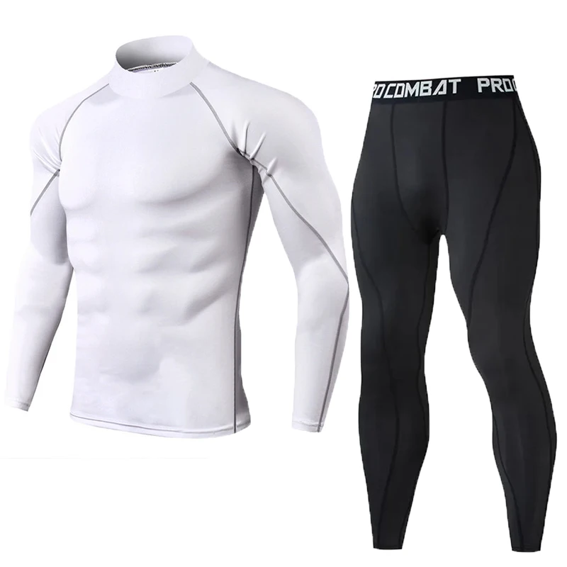 Men\'s Compression Set Men Sportswear Gym Fitness Suits Training Jogging Sport  Tights Clothing Rashguard Running Tracksuit Men