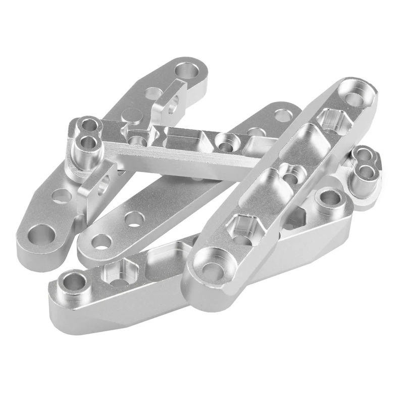 Código do braço de suspensão inferior de metal para 1/8 FS Racing ATOM 6S RC Car Upgrade Parts Acessórios Prata