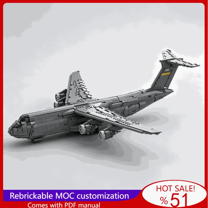 NEW 2924PCS Lockheed C 5 Galaxy Large War Series Transport Plane Building Block Model DIY Assembly Educational Festival Gift Toy