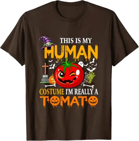 Lustiges Scherz-Kostüm „Ich bin wirklich eine Tomate“ Halloween-Lebensmittel-T-Shirt Y2k Witz Sarkastisches Persönlichkeits-Sprüch-T-Shirt Weiches Baumwoll-Outfit – Detail 10