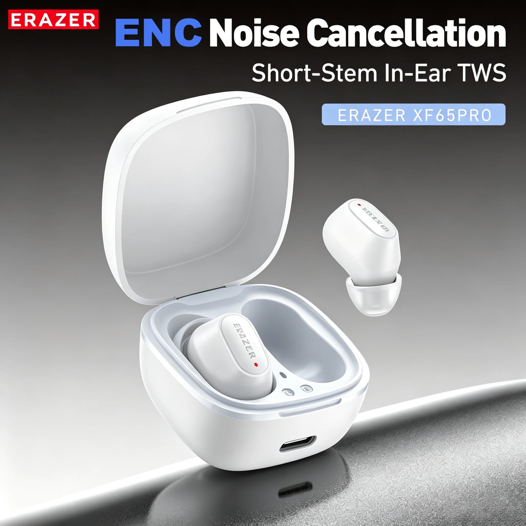 Erazer XF65 Kabellose Kopfhörer 135-Sprachen-KI-Übersetzer-Ohrhörer Weiche, langlebige Batterie, geringe Latenz, Typ-C-Bluetooth-Ohrhörer