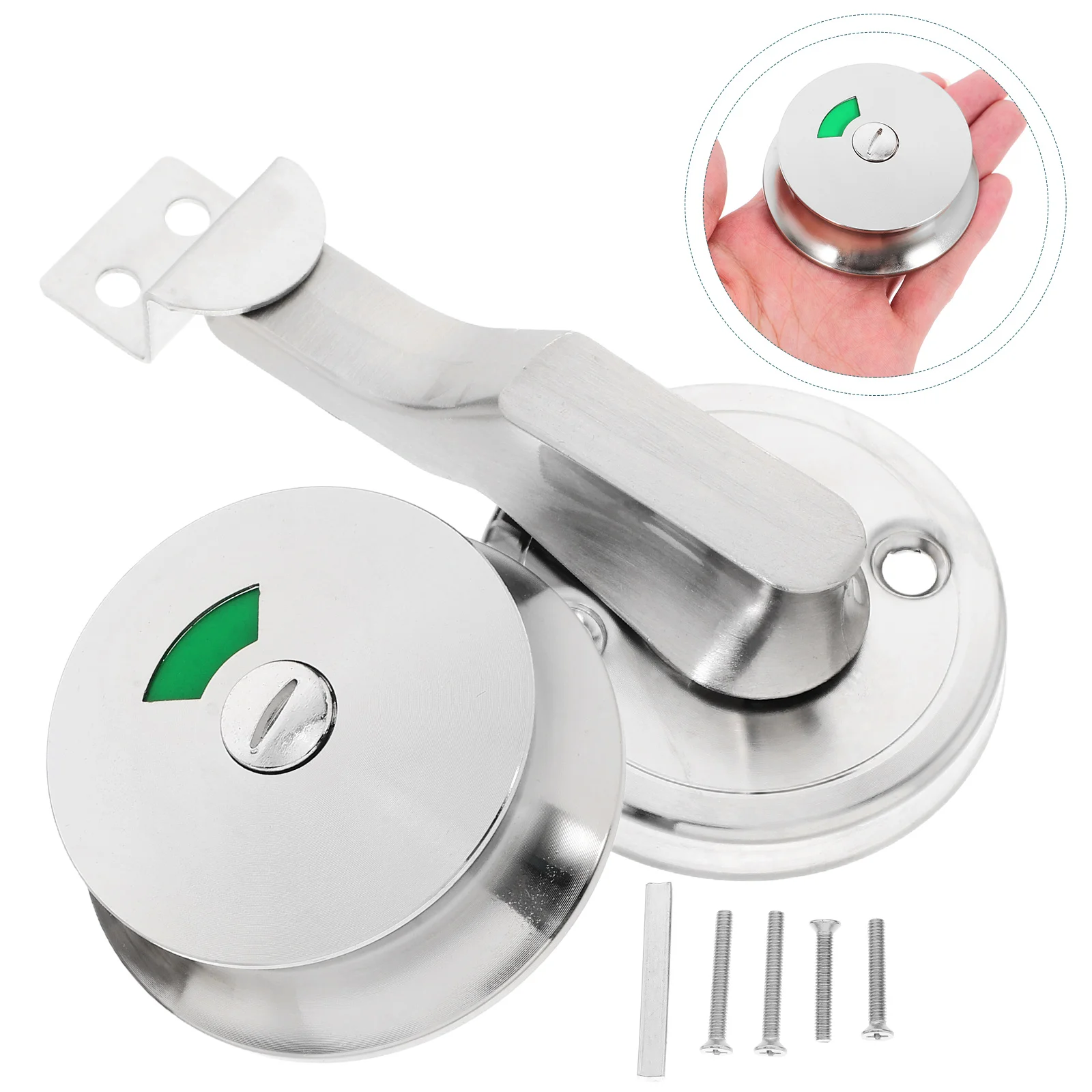 

Bathroom Door Lock Stainless Steel Vacant Engaged Indicator Bolt For Toilet Room Slide Lock Heavy Duty Bathroom Stall