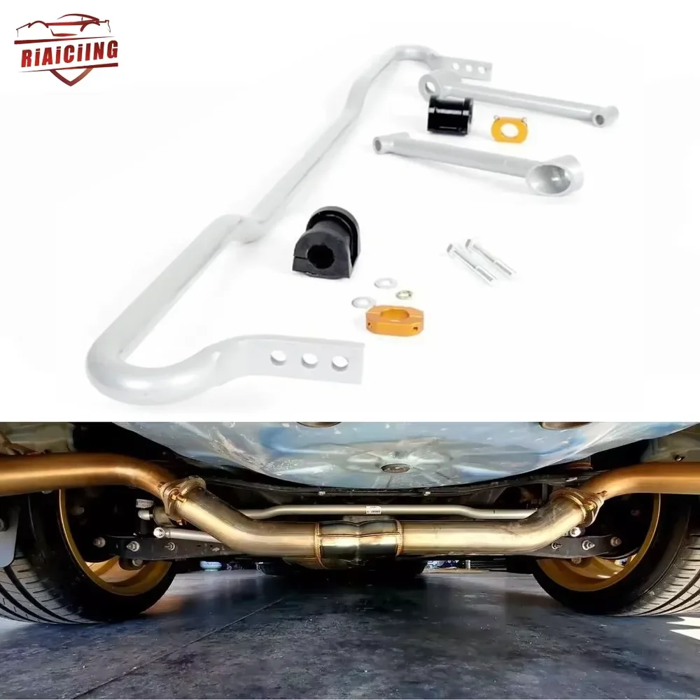 Srebrny stalowy drążek stabilizatora 22 mm X Wytrzymały, regulowany zestaw łączników tylnego drążka stabilizatora do Subaru WRX/STI 2008+ Łatwy do wymiany