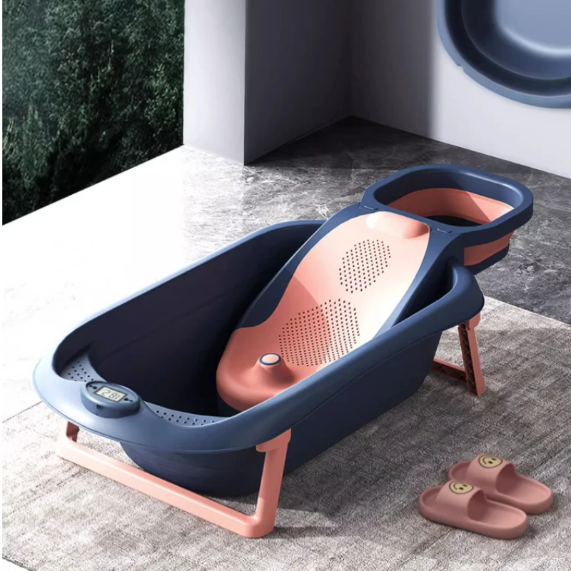 Innovative Baby Bathtub 0-6 Years Foldable with Intelligent Temperature Monitoring Stable Support-Child Bathing Comfort