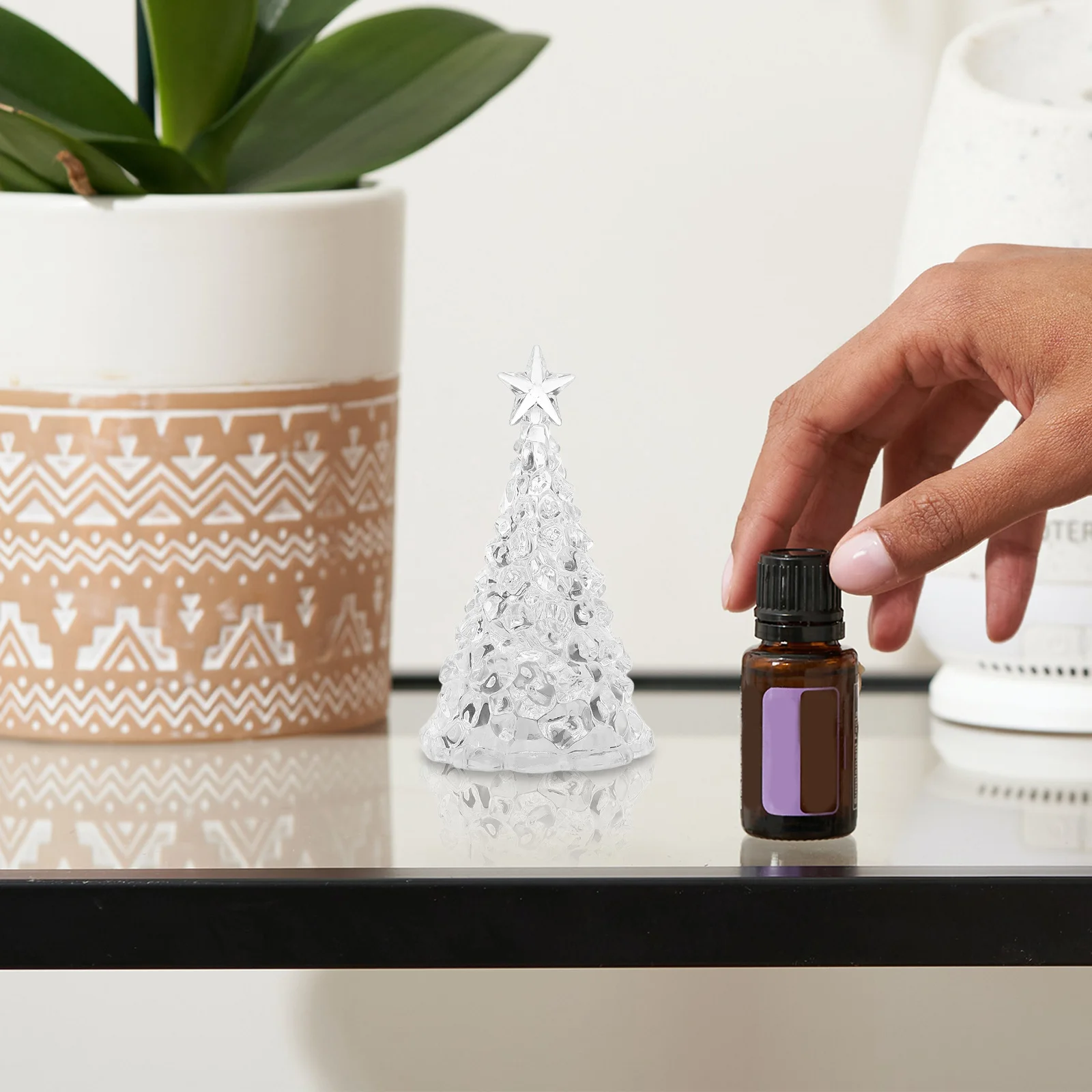 

2pcs Led Acrylic Christmas Tree Night Light Mini Lighted Tabletop Tree Ornament For Holiday Party Home Decor Xmas Gift