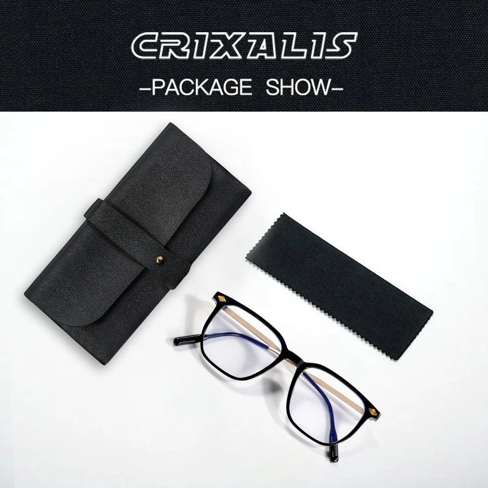 CRIXALIS Matte Progressive Prescription Reading Glasses Men Square Anti Blue Light Photochromic Optical Myopia Eyewear Women