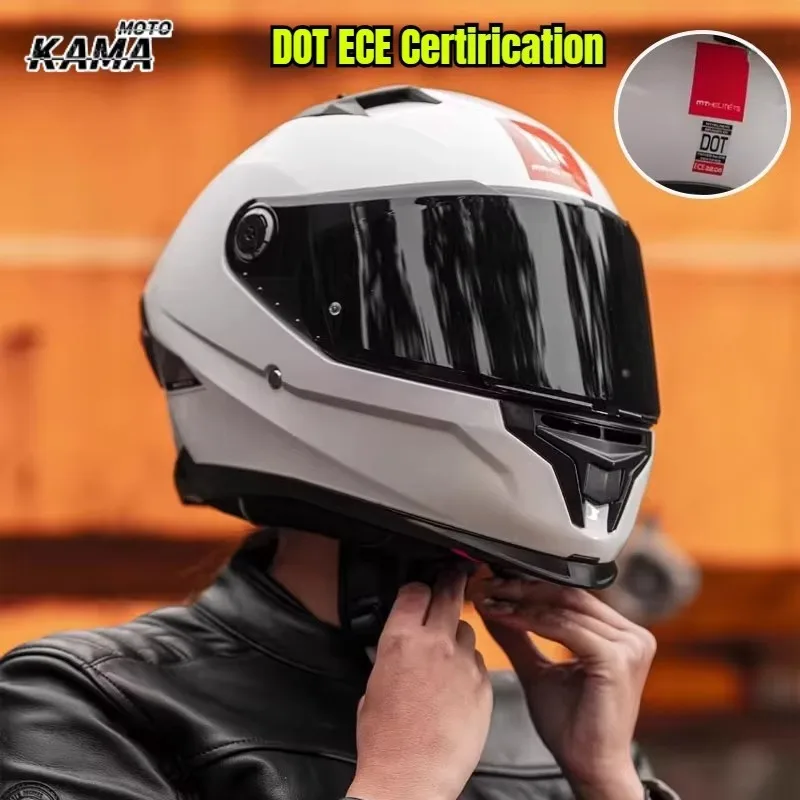 For MT Helmet BRAKER SV Motorcycle Racing Motocross Kask Gloss White ECE DOT Approved Safety Modular Personalised Casco Capacete