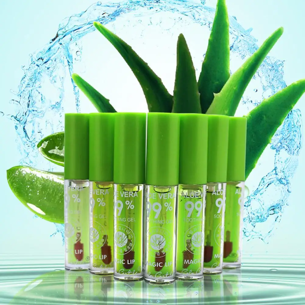 1/3/5 Uds. Lápiz labial hidratante de Aloe Vera de primavera bálsamo labial nutritivo de larga duración cambio de Color brillo de labios maquillaje de labios