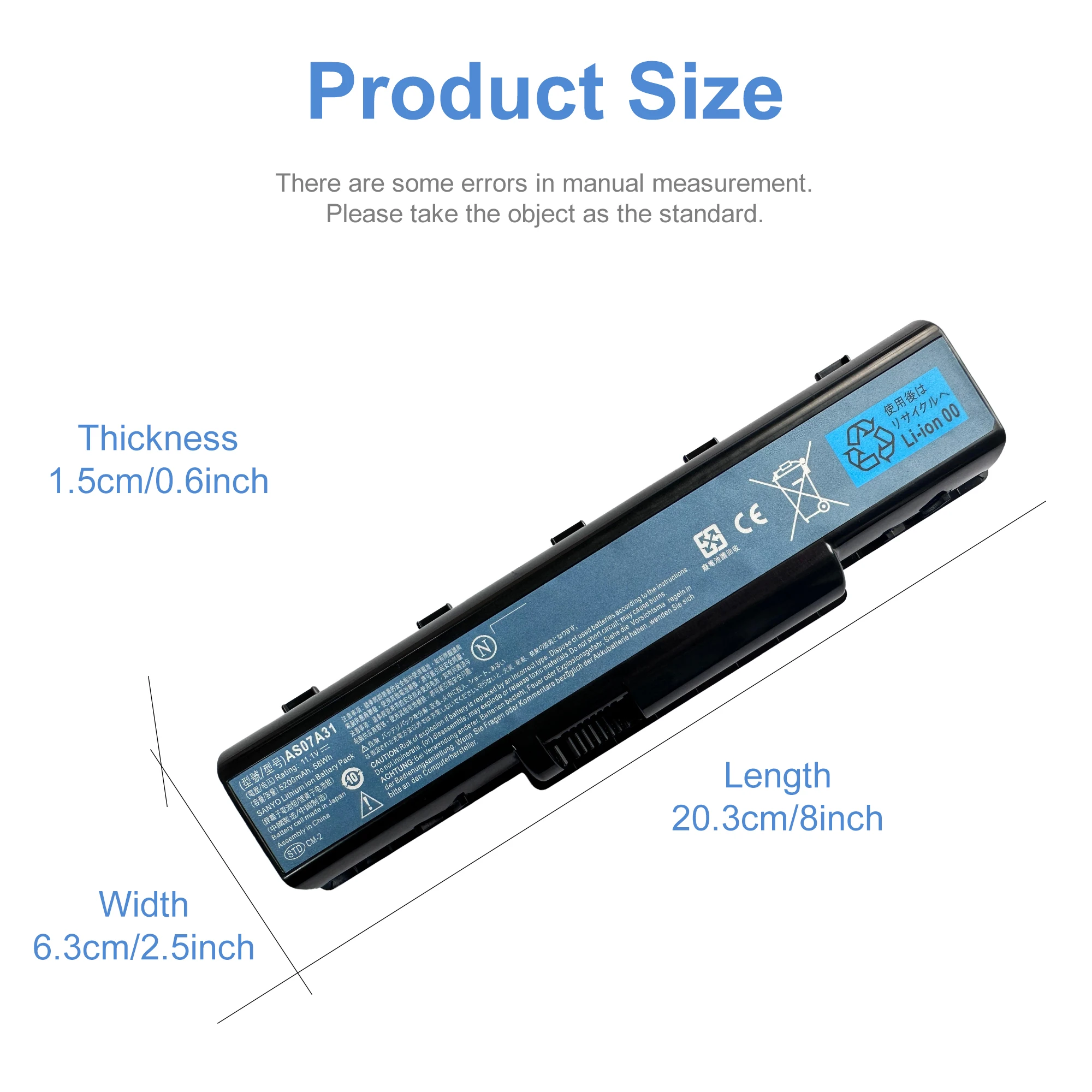 AS07A31 Laptop Battery For Acer Aspire 5738 5738G 5738Z 5738ZG 5740 5740D 5740DG 5740G 7715Z MS2219 BTP-AS4520G LC.BTP00.012